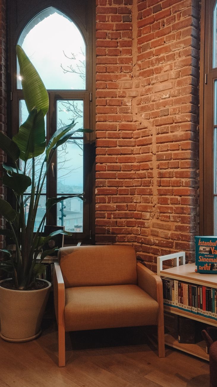 Armchair and side table in a quiet corner
